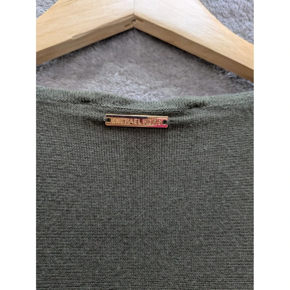 Minimalist Knit Sweater Women Small Olive Green Michael Kors Long Sleeve Top